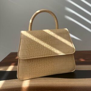 Yellow top handle bag